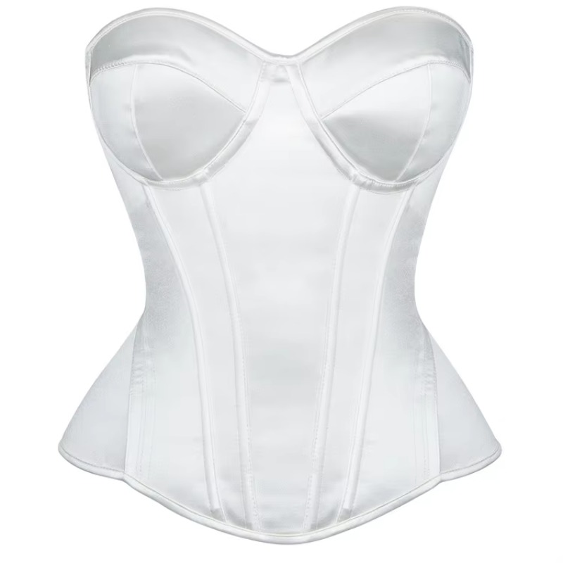 Boning Corset Steel - Witte korset voor dames, overbust bustier