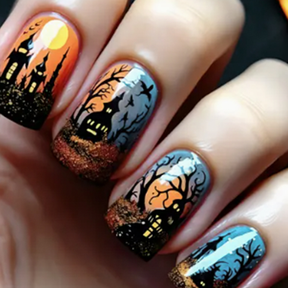 Cosplay Bat Prop - 24 stuks, korte vierkante 'Dead Tree'-nagels,