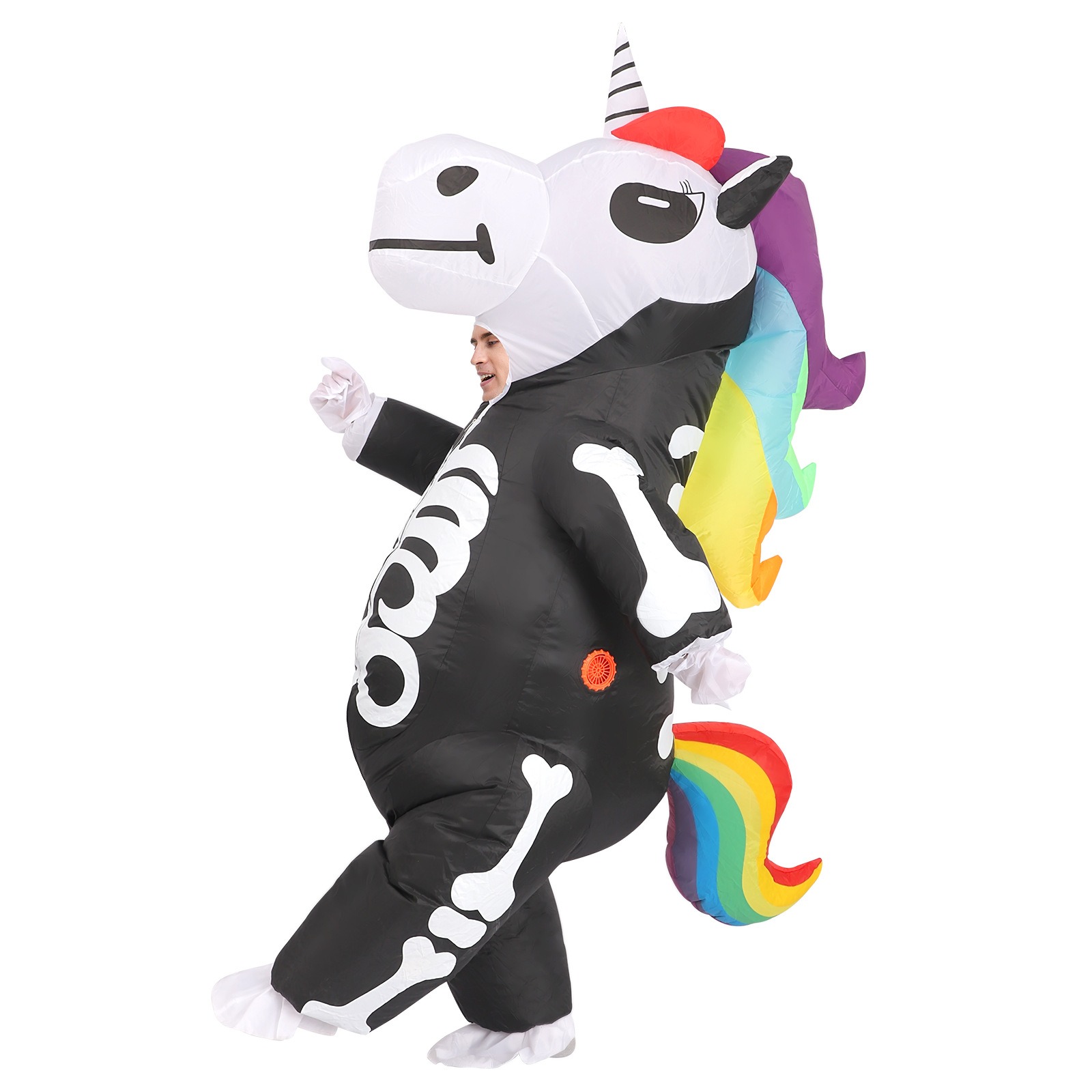 Cosplay Prop Business - Regenboog Skelet Eenhoorn Opblaasbaar Pak Halloween