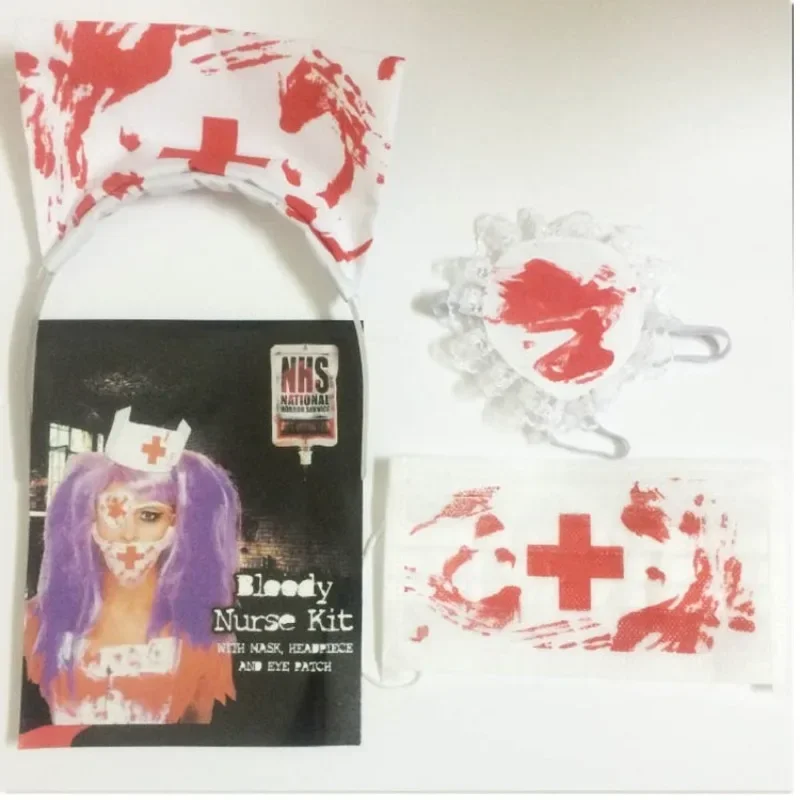 Cosplay Prop Kit - 3 Stks/set Halloween Bloody Nurse Kit