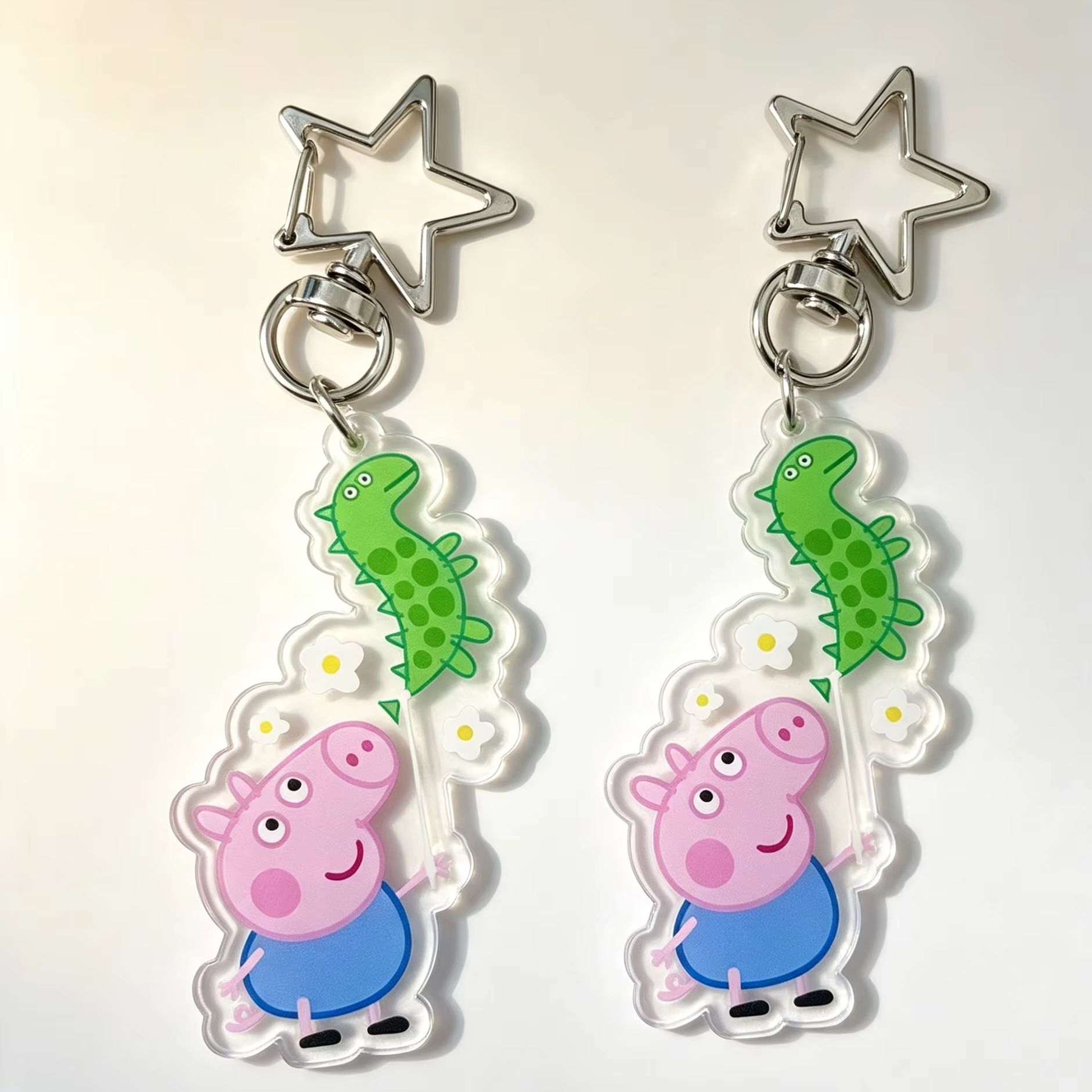 Cosplay Prop Diy - Peppa Pig George Acrylfiguur Sleutelhanger Levendige