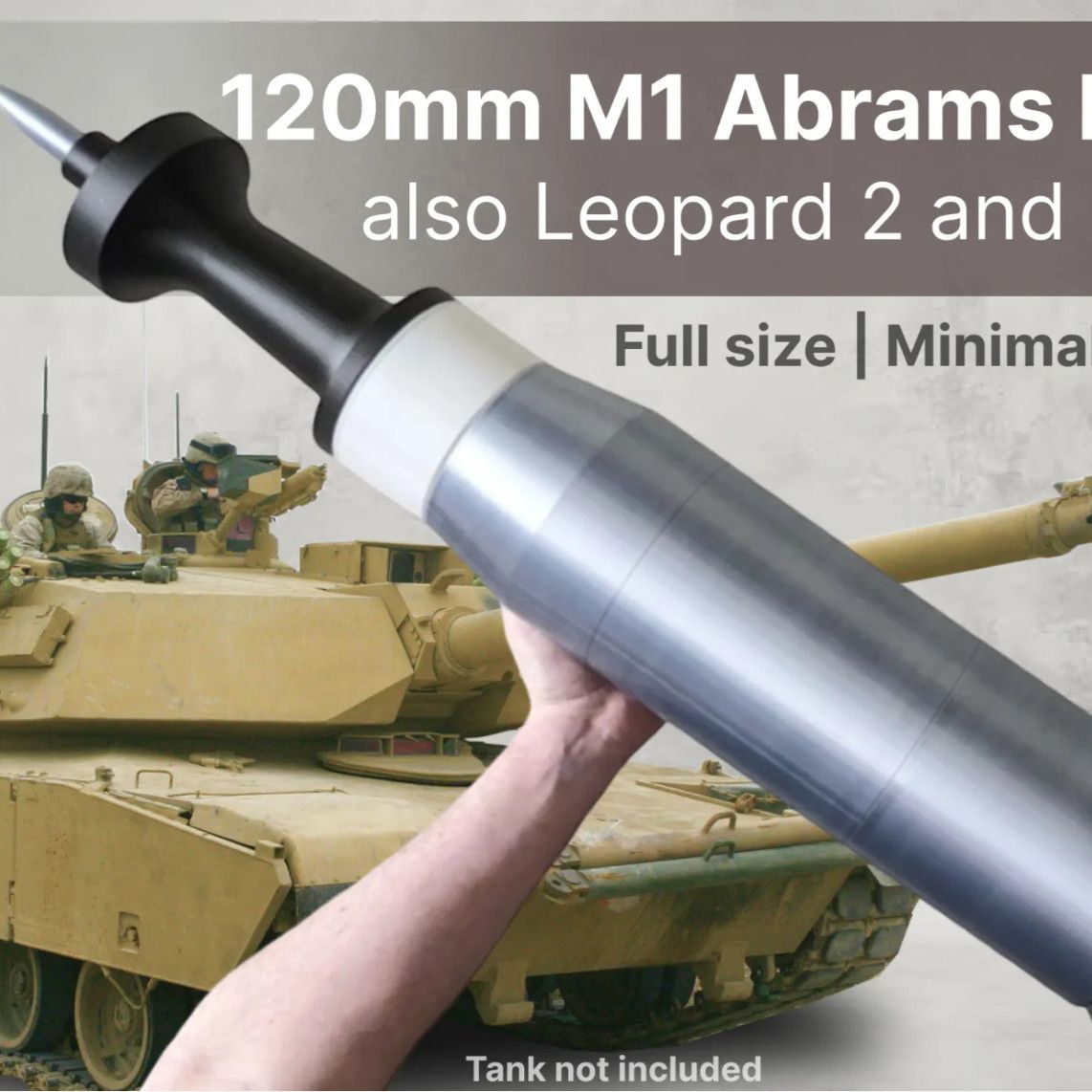3D-geprint 120 mm APFSDS-assem - Cosplay Prop Display recensie en prijs